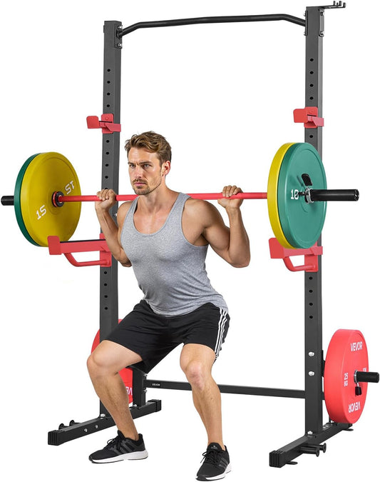 Cage Squat Rack with Pull-Up Bar Multifunctional Power Rack for Home Gym Strength Training