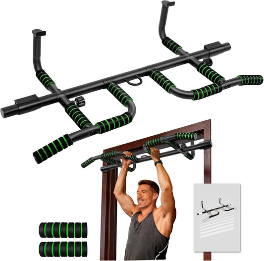 Doorway Pull Up Bar with Ergonomic Grip No Screw Home Gym Strength Training Bar